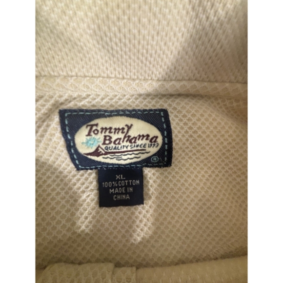 Tommy Bahama Polo Shirt Mens XL Beige Tan Cotton Short Sleeve Casual Classic - Picture 4 of 10